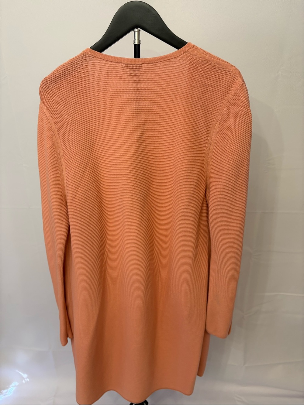 Talbots Peach Open-Front Ribbed Cardigan - Picture 4 of 4